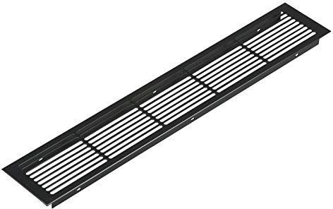 Kitchen/Bedroom Vent Grill/Air Grate Plinth/Worktop Heat 500 x 86 mm (Black)