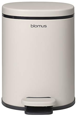 Blomus -PARA- Moonbeam 69211 Pedal Bin Powder-Coated Steel, 5L Capacity, Smart Close System, Removable Bucket, Exclusive Bathroom Accessory (H x W x D): 29 x 21 x 21 cm