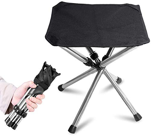 KVASS Silla de camping plegable, para exteriores, taburete portátil, para trekking, estructura de acero, taburete para camping, exterior, conciertos, pesca, senderismo