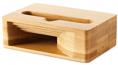 Porta Cellulare in Bambù, Porta Cellulare in Bambù con Altoparlante, Colonna Sonora Naturale, Adatto per Smartphone(Marrone)