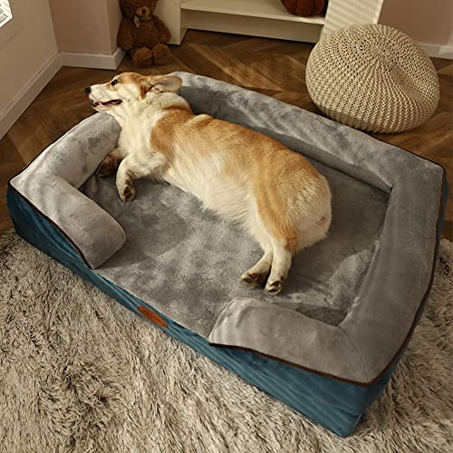 XXLarge Orthopädisches Hundebett,Samt gemütliches Hundesofa,Hundekissen Grosse Hunde,Plüsch Hundekorb,rutschfest,Hundekörbchen Flauschig Hundematte