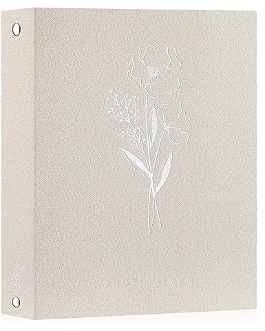 Lanpn Photo Albums A4 50 Photos, Linen Cover Acid Free Pocket Photo Book Picture Album Holds 50 Portrait Only A4 Picture (Beige,21x30 cm)