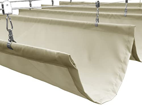 Couverture D'ombre De Pergola, Terrasse Porche Ombre Rétractable Auvent Toboggan Auvent Flexible Patio Suspendu En Forme De U Vague Ombre Pour Terrasse En Treillis De Pergola En Bois ( Couleur : White