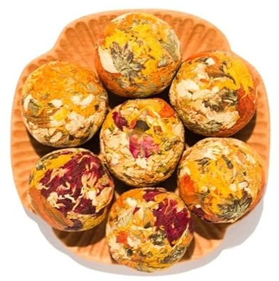 Boules de 4 fleurs,Sans théine, sans additif ni conservateur,100% végétal