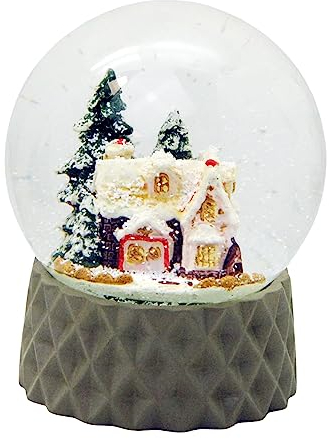 Schneekugel Zuckerbäckerhaus Winterwald Sockel beige Sand Kubisch, Pure-Line, Durchmesser 100mm Schüttelkugel, 20175