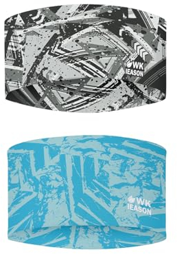 WK IEASON 2 Stück Sport Stirnband für Männer und Frauen, elastisches, breites Stirnband für Laufen, Radfahren, Yoga, dominieren Sie Ihren Wettbewerb - Performance Stretch & Feuchtigkeitstransport