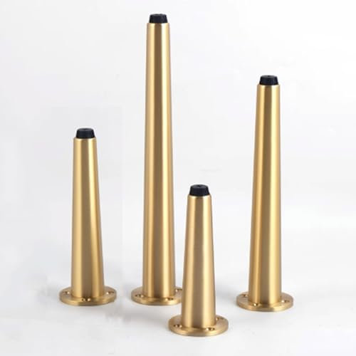 limiao123 4 Pcs Metal Furniture Foot,Adjustable Brass Cabinet Feet Tapered Coffee Table Legs Bathroom Cupboard Legs for Cabinet TV Cupboard Nightstand (10cm(3.9in))