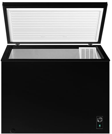 Cookology CCFZ300BK Freestanding Chest Freezer 293L Capacity for Garages, Outbuilding and Sheds, Featuring Basket, Refrigeration Mode, Temperature Control and 4 Star Freezing Rating - In Black
