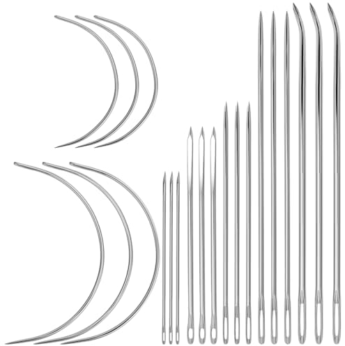 21 Stück Ledernadel Sattlergarn Ledernadeln C Gebogene Nadeln Mehrere Stile Nähnadeln Leder Nähgarn Handstichwerkzeuge Für Geldbörsen Rucksäcke Schuhe Polster Teppich Leinwand Reparatur (21)