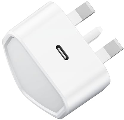 USB C Plug, 25W Fast Charger Plug UK Charging Plug for iPhone 17 16 15 14 13 12 11 Pro Max Plus, iPad, Samsung Galaxy, USBC Plug Fast Charge USB C Power Adapter PD 3.0 Quick Wall Plug Type C Head