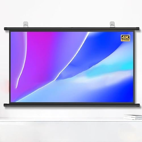 GFYHTN Portable Projector Screen 30 40 50 60 72 Manual Roll Up Mobile Projection Screen Retractable Movie Screen, HD Public Display Screen(60inch-4:3)