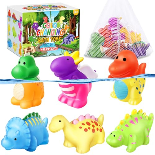 MACALOCA Giocattoli da bagno senza buchi che cambiano colore per bambini da 6 a 12 anni e per bambini da 1 a 3, confezione da 6 giocattoli da vasca senza buchi Giocattoli da bagno Giocattoli d'acqua