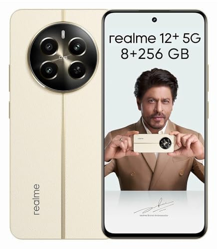 realme Smartphone 12+ 5G 8+256 Go avec NFC, Double Carte SIM, Chipset Dimensity 7050 5G, écran AMOLED jusqu'à 120 Hz, antipioggia Smart Touch, SUPERVOOC jusqu'à 67W, Beige (sans Adaptateur)