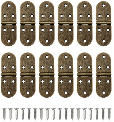 ONEBO Charniere avec de Charnière – Charniere Porte, Charniere Porte Placard pour Bois, Fenêtre, Table Pliante, Armoires, Portes de Cuisine et D'armoire (84 * 30mm-Q12)