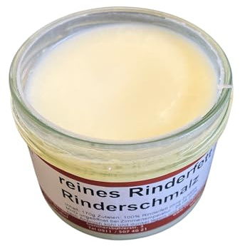 Rinderfett/Rinderschmalz/Rindertalg im Glas hausgemacht in der fränkischen Handwerksmetzgerei (170g)