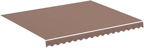 Grghtfu Markisenbespannung Wasserabweisend Markisentuch Ersatzstoff mit Volant Ersatz Markisestoff Markisevolant für Markise Braun (Braun, 300 x 250 cm)