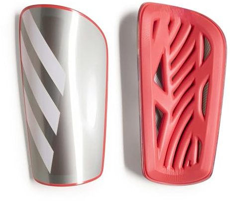 adidas Unisex-Adult Tiro Shinguard League, Iron Metallic/Lucid Red/White/Zero Metallic, Large