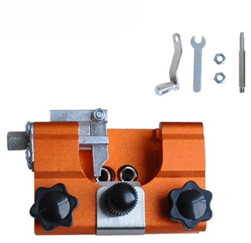 Luxuypon Chainsaw Sharpener Jig Kit Portable Chainsaw Sharpening Tool with Burr Grinding Stone Manual Chain Saw Blade Sharpener Attachment