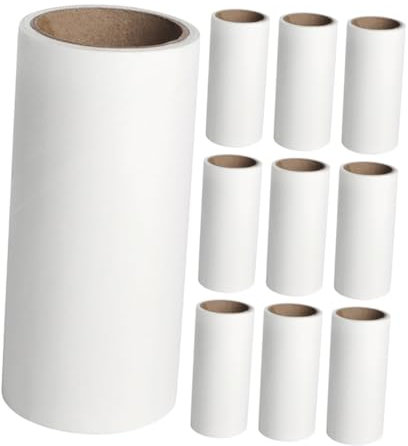 EXQUIMEUBLE 10pcs Lint Roller Refills Sticky Roller Adhesive Refill for Cleaning Pet Hair Removal Tool Lint Remover for Clothes
