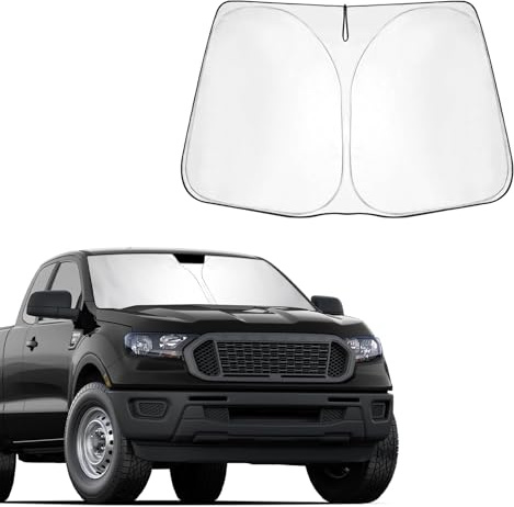 BSTW Auto Sonnenschutz für Ford Ranger T6 (2015-2023) – Faltbare Windschutzscheiben-Abdeckung mit Wärmeisolierung & UV-Schutz | Passend für Ford Ranger Raptor Wildtrak