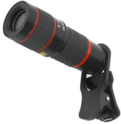 Gegong Lenti teleobiettivo 20x, obiettivo zoom a fuoco lungo, obiettivo per fotocamera per smartphone, lente tablet con montaggio a clip, accessorio Black ottico HD