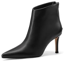 QUEEN HELENA Tronchetti con Tacco Alto Stivaletti Casual Donna K3976 (Nero Pu, Sistema Taglie Calzature EU, Adulto, Donna, Numero, Media, 38)