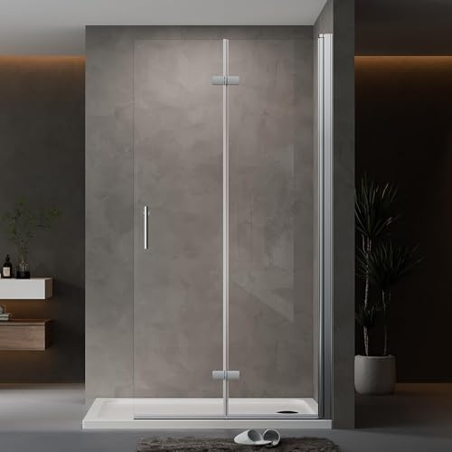 AQUENITH Duschwand Glas 120x195cm Walk in Dusche Duschabtrennung Faltbar