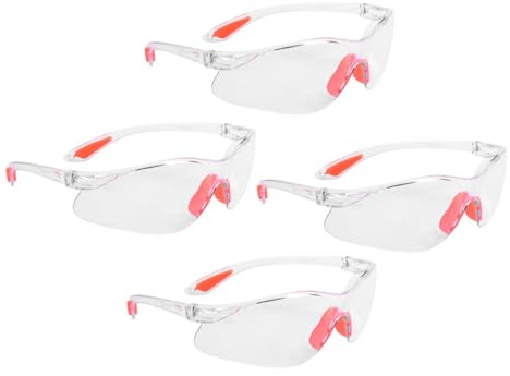 SOPOTUTU 4piezas Gafas Protección Seguridad Con Lentes Policarbonato y Marco Silicona Suave Para Hombres y Mujeres Resistentes Antiarañazos y Protección Uv Para Trabajo y Actividades Al Air