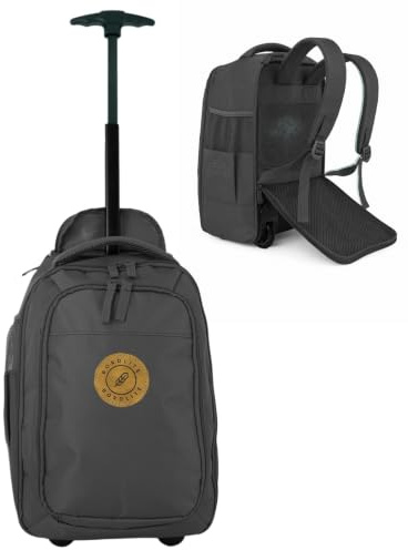 Bordlite Ryanair Cabin Approved Wheeled Backpack 40x25x20cm – 2 in 1 Lightweight Trolley Bag & Rucksack on Wheels (20L) Underseat Hand Luggage for Travel, Business, Weekend Trips - Black