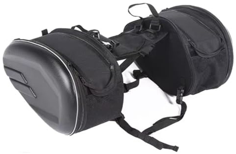 Motorradzubehör Universal Motorrad Gepäcktaschen Gepäck Satteltaschen Seitenaufbewahrung Gabel Reisetasche Box Motorrad Seitenhelm Reiten Packtasche(Pu and plastic)