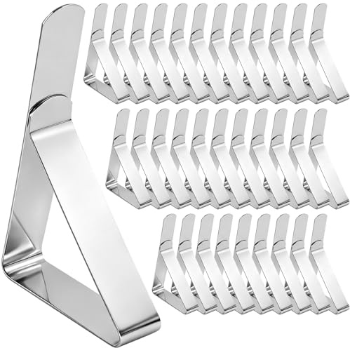 WSSROGY 32 Pack Tablecloth Clips for Outdoor Tables, Stainless Steel Picnic Table Cloth Clips Holder for Restaurant Camping Wedding Party