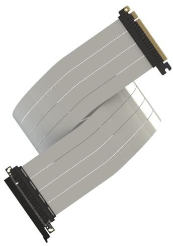 LINKUP PCIE 5.0 Riser-kabel | för vertikalt GPU-fäste | rak | grafikkort GPU redo | Användbar med PCIe 4.0 & RX9070/RTX5090 | 90 cm (total längd: 94 cm)