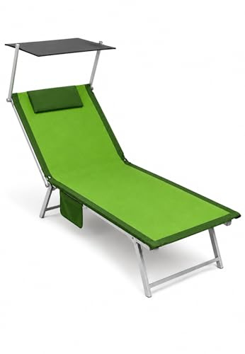 Intimitaly Toalla de playa de microfibra, 190 x 70 cm, con cojín hinchable integrado, bolsillos laterales y elásticos en las esquinas, secado rápido (verde)