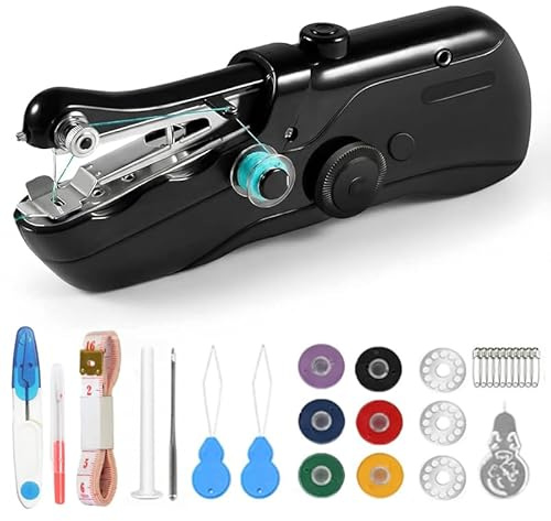 29Pcs/Set Mini Máquina de Coser Eléctrica Portátil de Mano con Accesorios