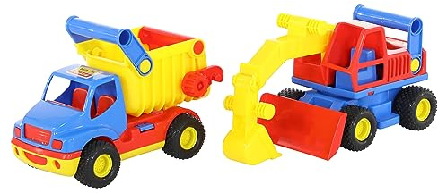Wader ConsTruck Set 2-TLG. Muldenkipper mit Bagger Baufahrzeuge bunt