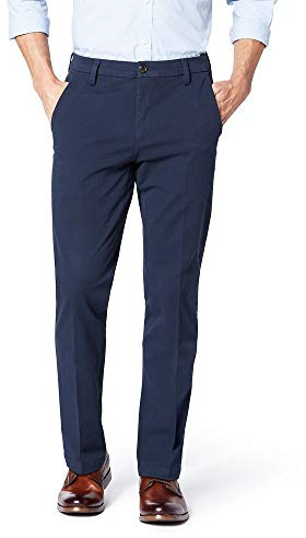 Dockers® Men's Slim Fit Signature Khaki Lux Cotton Stretch Pants, Navy, 34W x 29L
