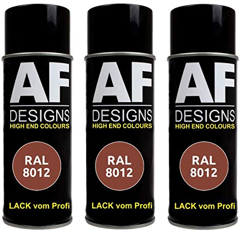 Alex Flittner Designs 3x RAL Lackspray Autolack Buntlack Spraydose RAL8012 ROTBRAUN seidenmatt