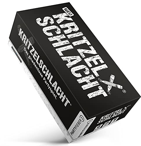 DENKRIESEN - PARTYFIEBER - KRITZELSCHLACHT® Das gnadenlose Partyspiel | 300 Karten | 900 Begriffe | Partyspiel | Familienspiel | Geschenkidee | Kritzelspaß für 8 Spieler und mehr
