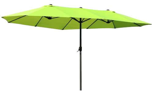 Outsunny Doppelsonnenschirm 455x265cm UV Schutz mit Handkurbel | Sonnenschirm, Balkonschirm Windfest, Kurbelschirm, Sonnenschutz für Balkon Garten