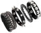 JJDreams 4 Stück Punk Nietenarmband Schwarz Lederarmband Gothic Armreif mit Kette Verstellbare Armreif Set Biker Armband für Frauen Männer