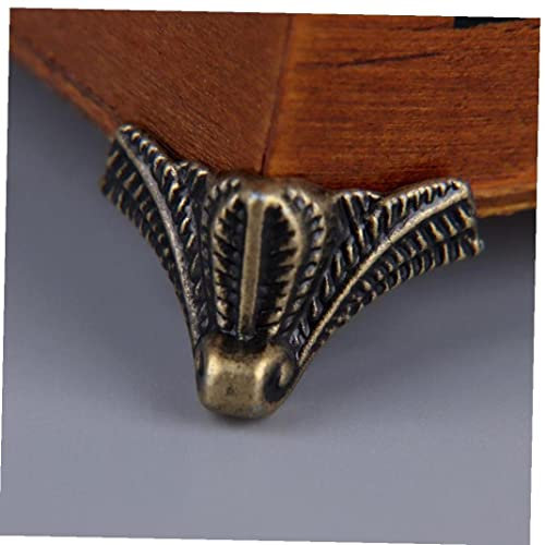 Zonster 4pcs Antique Brass Box Legs Feet Corner Protector Zinc Alloy Gift Box Jewelry Wood Case Decorative Feet Leg Metal Corner Protector Furniture Fittings