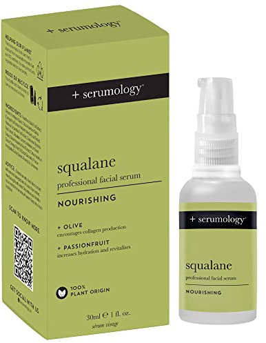SERUMOLOGY SQUALANE Professional Face Serum 30ml, 100% Plant Based Natural Skincare Nourishing Serum