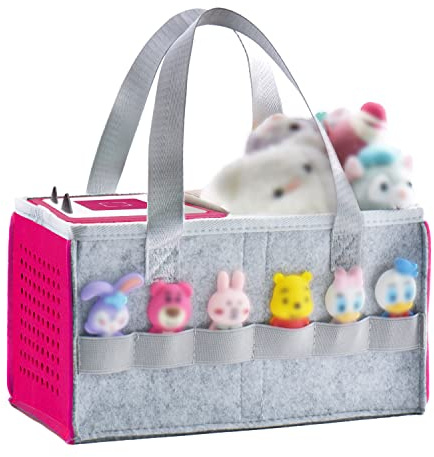 Tragetasche für Toniebox Starter Set und Zubehör, Filz Organizer Tasche für Tonies Figur und Reise mit Tragegriff für Toniebox & Zubehör (Rosa)