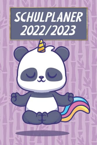 Schulplaner 2022/2023 Mädchen, Teenager & Schüler (Panda Einhorn): Schülerplaner, Hausaufgabenheft mit Datum, Stundenplan, Notenliste, Kalender für Termine, Klassenarbeiten, Geburtstage