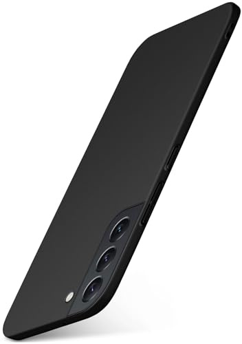 moex für Samsung Galaxy S22 Hülle Ultra Dünn, Schutzhülle mit erhöhtem Kameraschutz, Slim Cover Hardcase Backcover, Dünnste Handyhülle Minimalistisch Alpha Case, Matt Schwarz