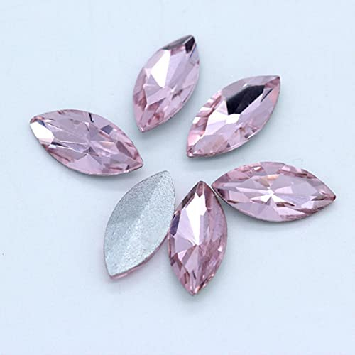 All-Size Point Back Crystal Strass Juwelen Diamante facettiert Glas Stein Perlen Edelsteine Schuhe Kleidung trimmen Schmuckdesign-lt rosa, 9x18 mm 12 Stk