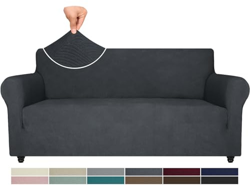 Ystyle Stretchigt Sofföverdrag med armstöd 3-Sits, Elastiskt Pet Soff Cover Töjbart överdrag, Avtagbar Halkskydd Fåtöljöverdrag Möbel Maskintvättbar, Sofföverkast För Soffa Fåtölj, Mörkgrå
