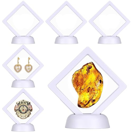 HAOBIN Lot de 6 supports flottants pour céréales, présentoir à céréales, présentoir à céréales, présentoir à céréales, présentoir de présentation, avec base pour bague, pendentif, bracelet, bijoux