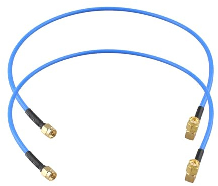 Futheda 2 Pezzi Cavo Coassiale SMA Maschio ad Angolo Retto a SMA Maschio RG402 50 cm Cavo di prolunga SMA a bassa perdita Cavo SMA RF coassiale a spirale