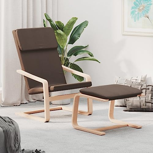 ShGaxin Relaxsessel mit Hocker Dunkelbraun Stoff, Fernsehsessel, Kinosessel, Lesesessel, Tv Sessel, Ohrensessel, Armsessel, Seselstuhl Wohnzimmer